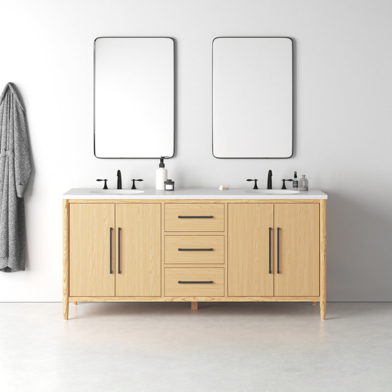 AllModern Felicity 72'' Free Standing Double Bathroom Vanity with Quartz Top & Reviews | Wayfair
